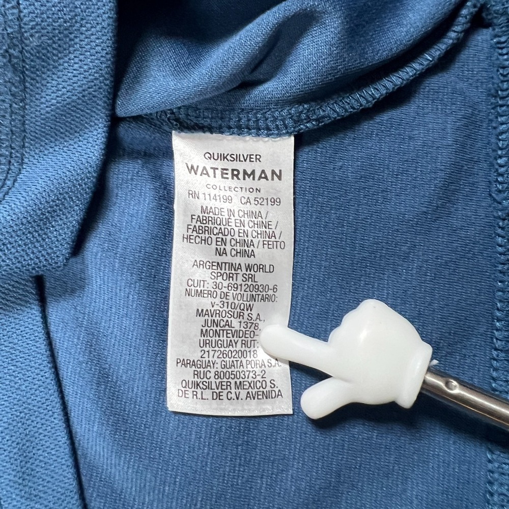 Quiksilver Waterman Sweatshirt Mens Large Blue Mock Neck Quarter Zip Athleisure - Picture 9 of 10